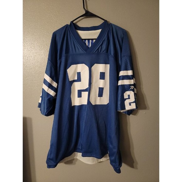 Reebok Indianapolis Colts Marshall Faulk REVERSIBLE FOOTBALL JERSEY SIZE 54